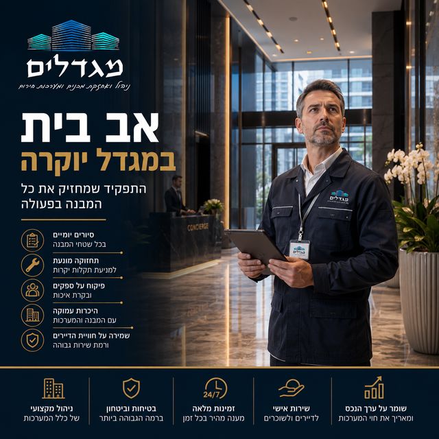 אב בית במגדל יוקרה – התפקיד שמחזיק את כל המבנה בפעולה כשחושבים על מגדל יוקרה, חושבים על המבנה – אבל ההצלחה שלו מתחילה דווקא באנשים מגדל מגורים יוקרתי או מגדל משרדים מתקדם מורכב ממאות מערכות, אלפי פעולות יומיומיות ועשרות נותני שירות. כדי שכל המרכיבים הללו יעבדו יחד בצורה חלקה, נדרש גורם מקצועי שמכיר את המבנה לעומק ונמצא בו באופן קבוע.