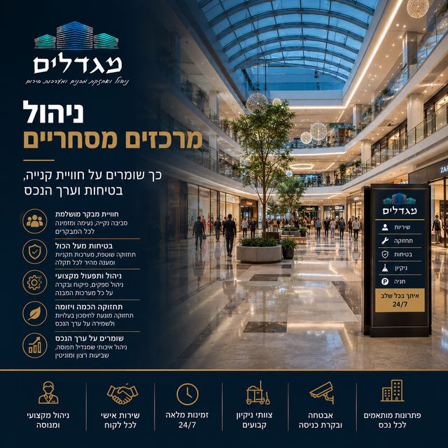 מרכז מסחרי מצליח מתחיל הרבה לפני שהלקוח נכנס לחנות כאשר מבקרים מגיעים למרכז מסחרי, הם מבחינים קודם כול בסביבה: ניקיון, תאורה, חניה, שילוט, תחושת הביטחון ורמת התחזוקה. עוד לפני שהם נכנסים לחנות הראשונה, הם כבר גיבשו רושם על המקום כולו.